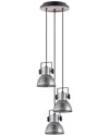 Eglo Barnstaple 3 Light Cascade Pendant With Black & Bleached Wood Finish With Distresed Zinc & Blac