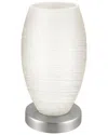 Eglo Batista 1 1 Light Table Lamp With Matte Nickel Finish & White Wiped Glass
