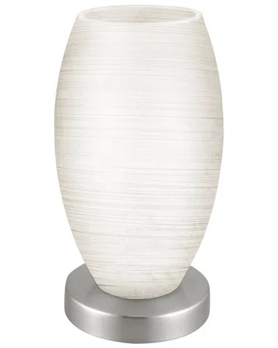 Eglo Batista 1 1 Light Table Lamp With Matte Nickel Finish & White Wiped Glass