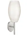 Eglo Batista 1 1 Light Wall Light With Matte Nickel Finish & White Wiped Glass