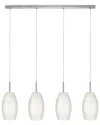 Eglo Batista 1 4 Light Linear Pendant With Matte Nickel Finish & White Glass Shades
