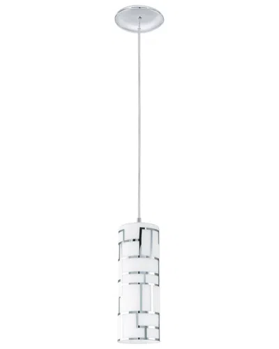 Eglo Bayman 1 Light Mini Pendant With Chrome Finish & White Décor Glass Shade