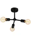EGLO EGLO BOCADELLA 3 LIGHT OPEN BULB PENDANT OR CEILING LIGHT WITH BLACK FINISH