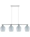 Eglo Bonares 3 Light Linear Pendant With Chrome Finish & Clear Glass Shades