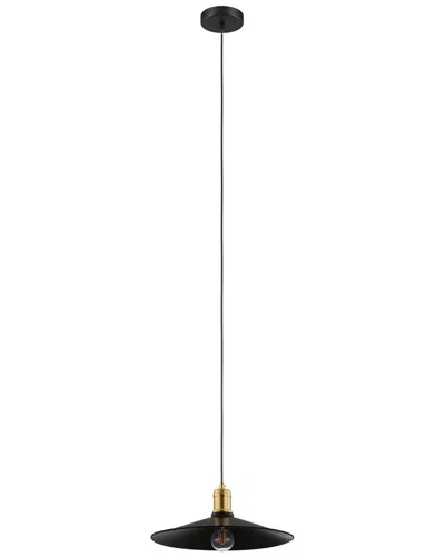 EGLO EGLO BRIDPORT 1 LIGHT PENDANT WITH BLACK FINISH & BRUSHED GOLD ACCENT.