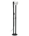 Eglo Burbank 1 Light Floor Lamp With Black Finish & White Fabric Shade