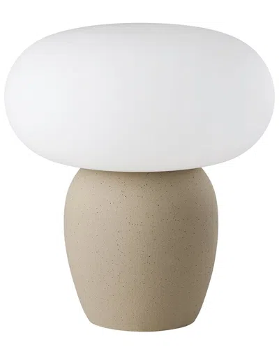 Eglo Cahuama 1 Light Table Lamp With Light Brown Ceramic Base & White Opal Glass Shade