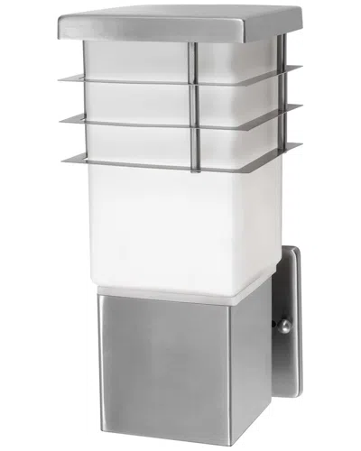 Eglo Calgary 1 Light Outdoor Wall Light With Stainless Steel Finish & Opal Frosted Glass Shade