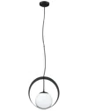 Eglo Camargo 1 Light Pendant With Black Finish & White Glass Shade