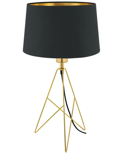 Eglo Camporale 1 Light Table Lamp With Gold Finish Base & Black Exterior & Gold Interior Shade