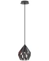 Eglo Carlton 1 Light Pendant With Black Finish & Black With Copper Interior Geometric Metal Shade