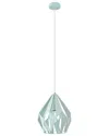 Eglo Carlton 1 Light Pendant With Pastel Green Finish & Pastel Green Geometric Metal Shade