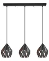 Eglo Carlton 3 Light Linear Pendant With Black Finish & Black & Copper Shade