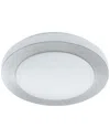 Eglo Carpi 1 1 Light Integrated Led Ceiling Light With Brushed Aluminum Finish & White Plastic Diffu