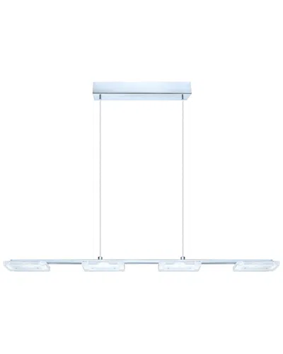 Eglo Cartama 4 Light Led Linear Pendant With Chrome Finish & Satin & Clear Acrylic Shades