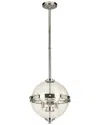 Eglo Cecilia 3 Light Pendant With Chrome Finish & Clear Shere Shaped Glass Shade