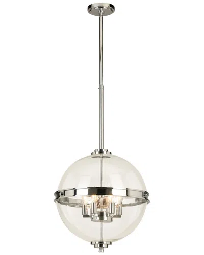 Eglo Cecilia 6 Light Pendant With Chrome Finish & Clear Sphere Shaped Glass Shade