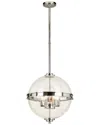Eglo Cecilia 6 Light Pendant With Chrome Finish & Clear Sphere Shaped Glass Shade