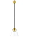 Eglo Cerasella 1 Light Mini Pendant With Brushed Brass Finish & Clear Cone Glass Shade