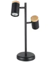 Eglo Chatterton 2 Light Table Lamp With Black Finish & Black With Wood Accent Adjustable Lamp Heads