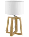 Eglo Chietino 1 Light Table Lamp With Wood Base & White Fabric Shade