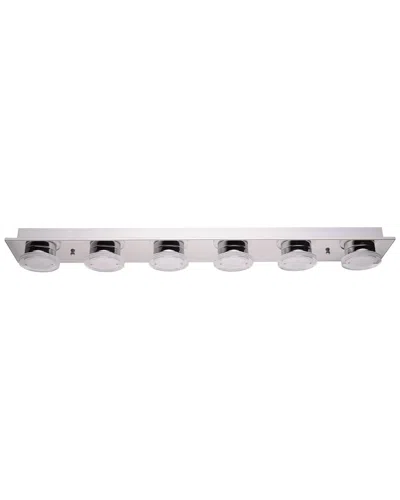 Eglo Cisterno 6 Light Led Bath/vanity Light With Chrome Finish & Satin & Clear Acrylic Shades