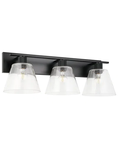 Eglo Copley 3 Light Bath/vanity Light With Matte Black Finish & Clear Glass Shades