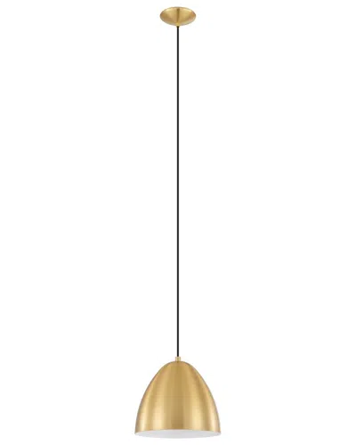 Eglo Coretto 1 Light Pendant With Brushed Gold Finish & Brushed Gold Dome Metal Shade