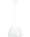 Eglo Coretto 1 Light Pendant With White Finish & Glossy White Dome Metal Shade
