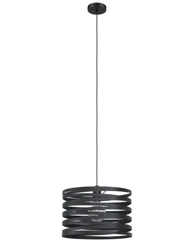 Eglo Cremella 1 Light Pendant With Black Finish & Black Metal Spiral Shade