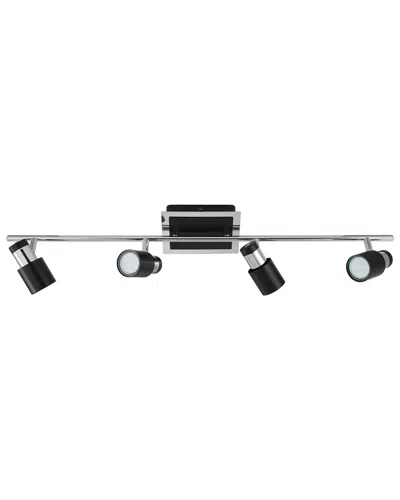 EGLO EGLO DAVIDA 4 LIGHT FIXED TRACK LIGHT WITH BLACK FINISH & BLACK WITH CHROME ADJUSTABLE LAMP HEADS