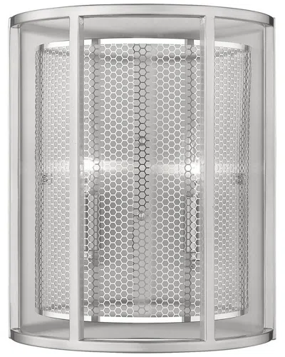 Eglo De Velde 2 Light Wall Light With Matte Nickel Finish & Metal Cage Shade
