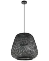 Eglo Dembleby 3 Light Pendant With Black Finish & Black Bamboo Shade
