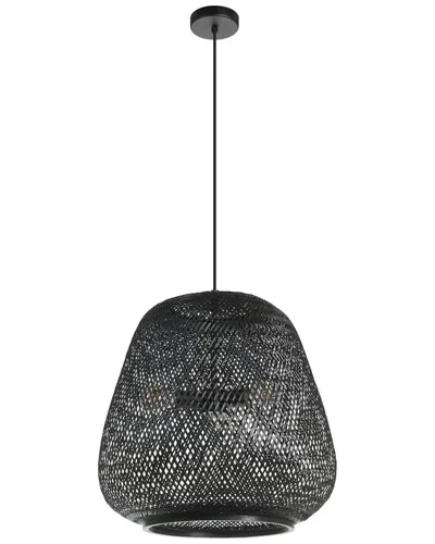 Eglo Dembleby 3 Light Pendant With Black Finish & Black Bamboo Shade