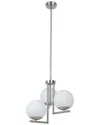 Eglo Denver 3 Light Pendant With Matte Nickel Finish & Opal Sphere Glass Shades