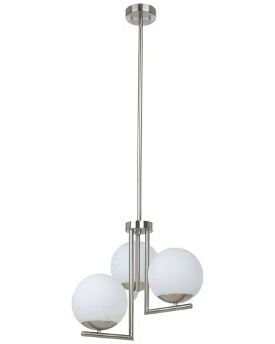 Eglo Denver 3 Light Pendant With Matte Nickel Finish & Opal Sphere Glass Shades