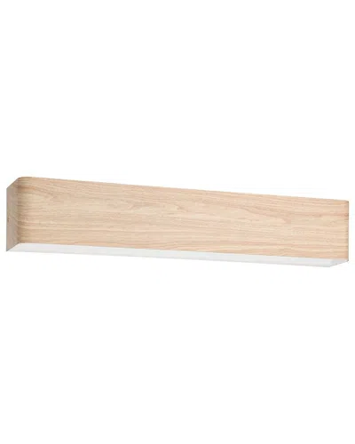Eglo Dublin 1 Light Led Bath/vanity Light With Wood Effect Finish & White Diffuser