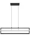 Eglo Farneta 1 Light Intergrated Led Linear Pendant With Black Finish & Satin Acrylic Shade