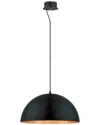 Eglo Gaetano 1 Light Integrated Led Pendant With Black Finish & Black With Gold Interior Metal Shade