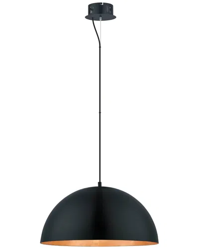 EGLO EGLO GAETANO 1 LIGHT INTEGRATED LED PENDANT WITH BLACK FINISH & BLACK WITH GOLD INTERIOR METAL SHADE