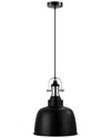Eglo Gilwell 1 Light Pendant With Black Finish & Black With White Interior Shade With Chrome Accents