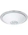 Eglo Giolina 1 Light Integrated Led Ceiling Light With Chrome Finish & White & Clear Glass With Glas