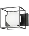 Eglo Grayson 1 Light Ceiling Or Wall Light With Matte Black Finish & White Sphere Glass
