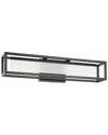 Eglo Gualajo 1 Light Integrated Led Bath/vanity Light With Matte Black Finish & White Acrylic Shade