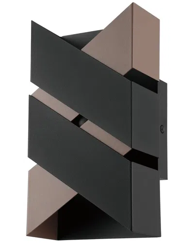 Eglo Gurare 1 Light Integrated Led Wall Light With Structured Black & Mocha Finish