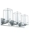 Eglo Iride 3 Light Bath/vanity Light With Chrome Finish & Clear & White Glass Shades