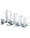 Eglo Iride 4 Light Bath/vanity Light With Chrome Finish & Clear & White Glass Shades