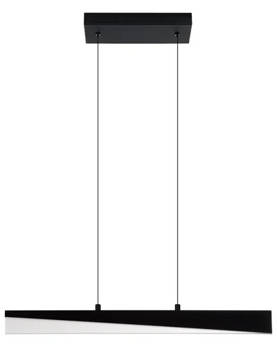Eglo Isidro 1 Light Integrated Led Linear Pendant With Black Finish & White Acrylic Shade