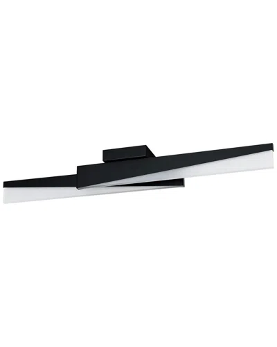 Eglo Isidro 2 Light Integrated Led Ceiling Light With Black Finish & White Acrylic Shade