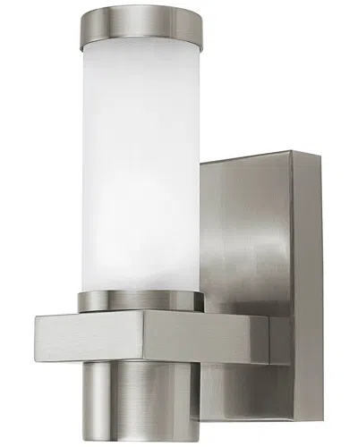 Eglo Konya 1 Light Outdoor Wall Light With Matte Nickel Finish & Opal Frosted Glass